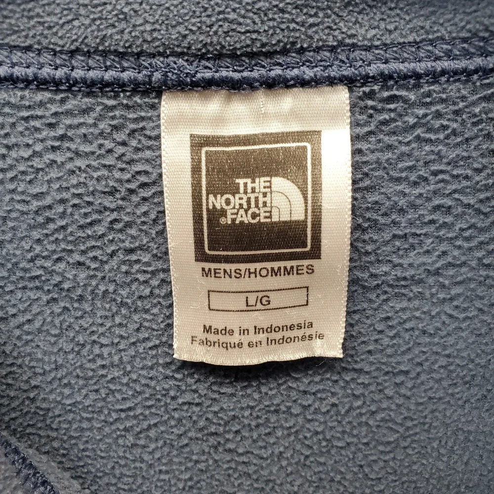 The North Face Fleece Jacket Mens Large Blue Hiking Outdoor Cap Rock 1/4-Zip